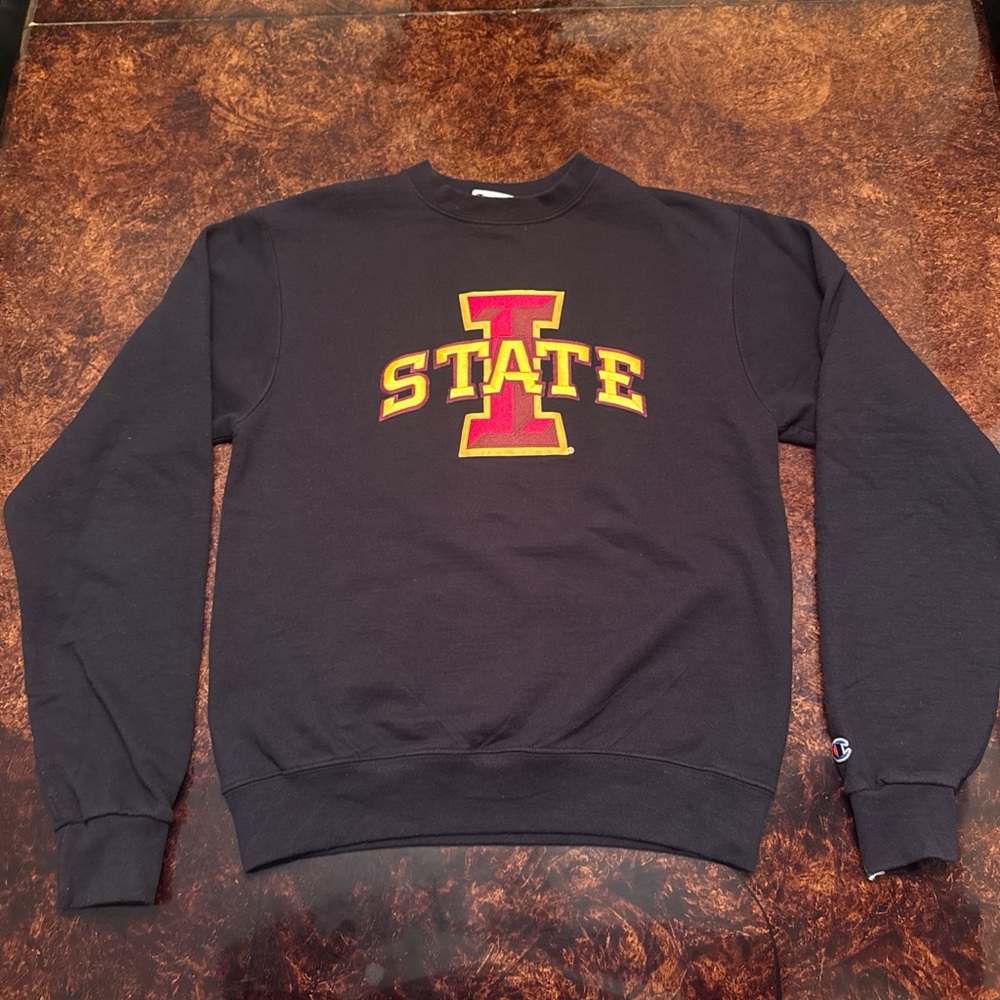 Champion Black Iowa State Crewneck Sweater